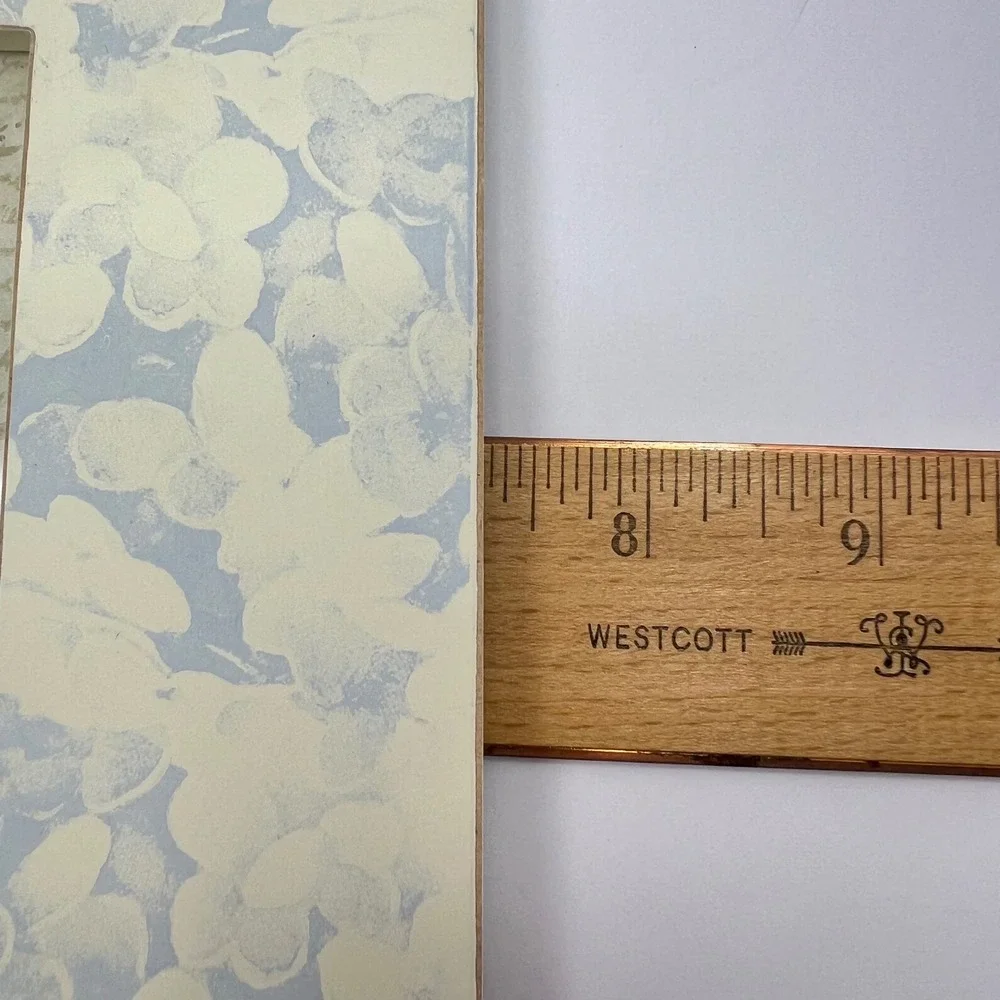 Shabby Chic Blue Hydrangea‎ Wooden Frame 3.5x3.5 Embellished Floral Cottage Y2K